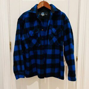 Swanndri Wool BUSH SHIRT Mosgiel Blue Plaid Long Coat Jacket Mens XL